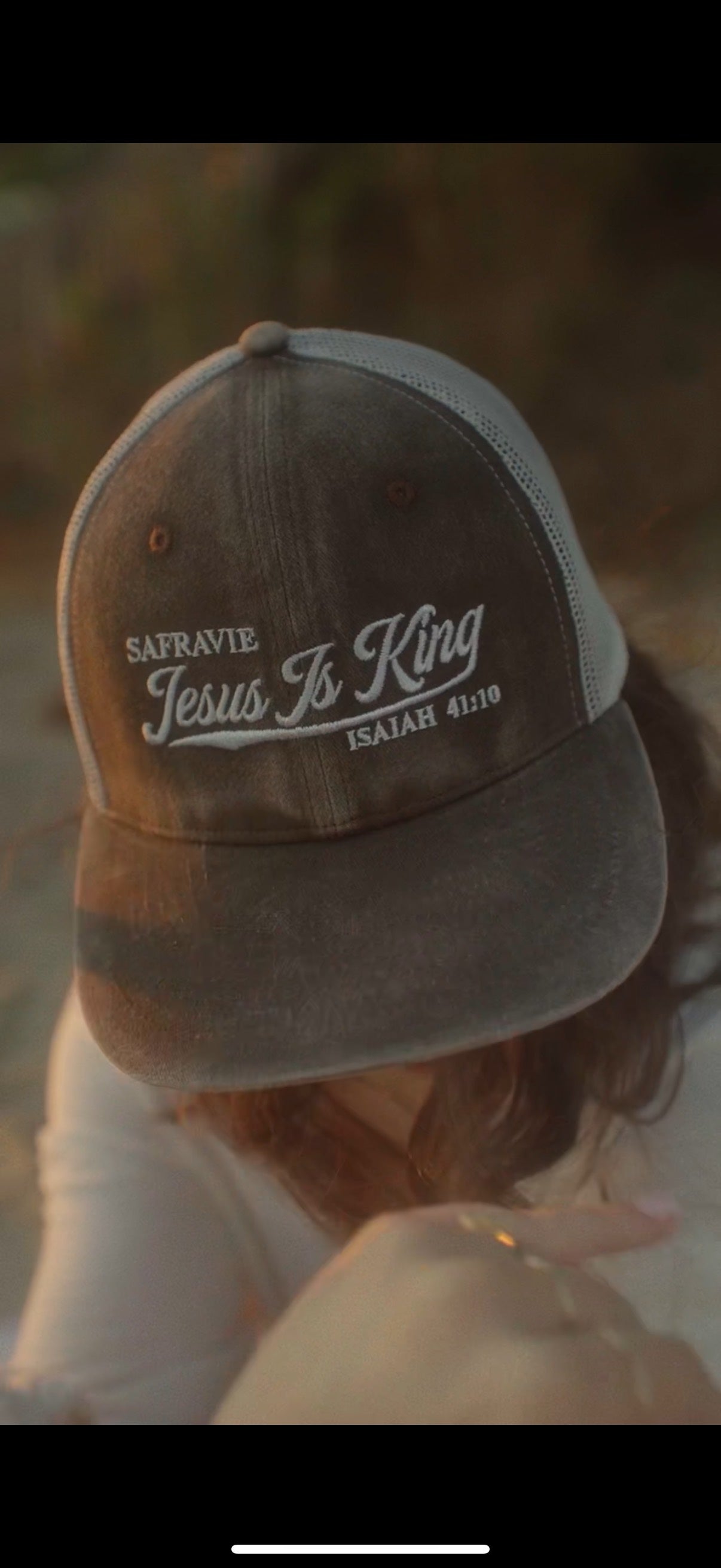 'Jesus Is King' Brown Trucker Hat