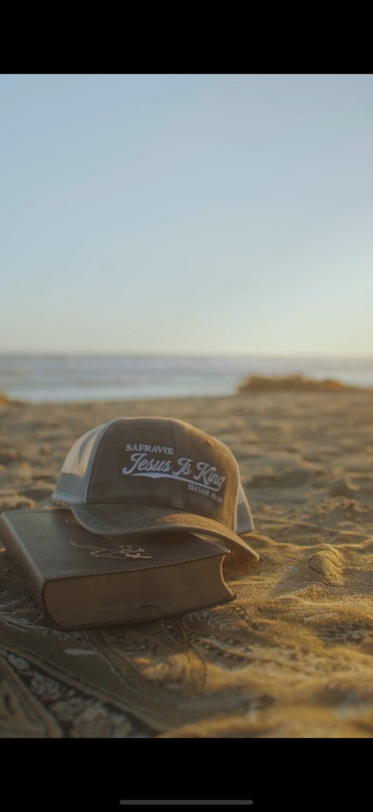 'Jesus Is King' Brown Trucker Hat