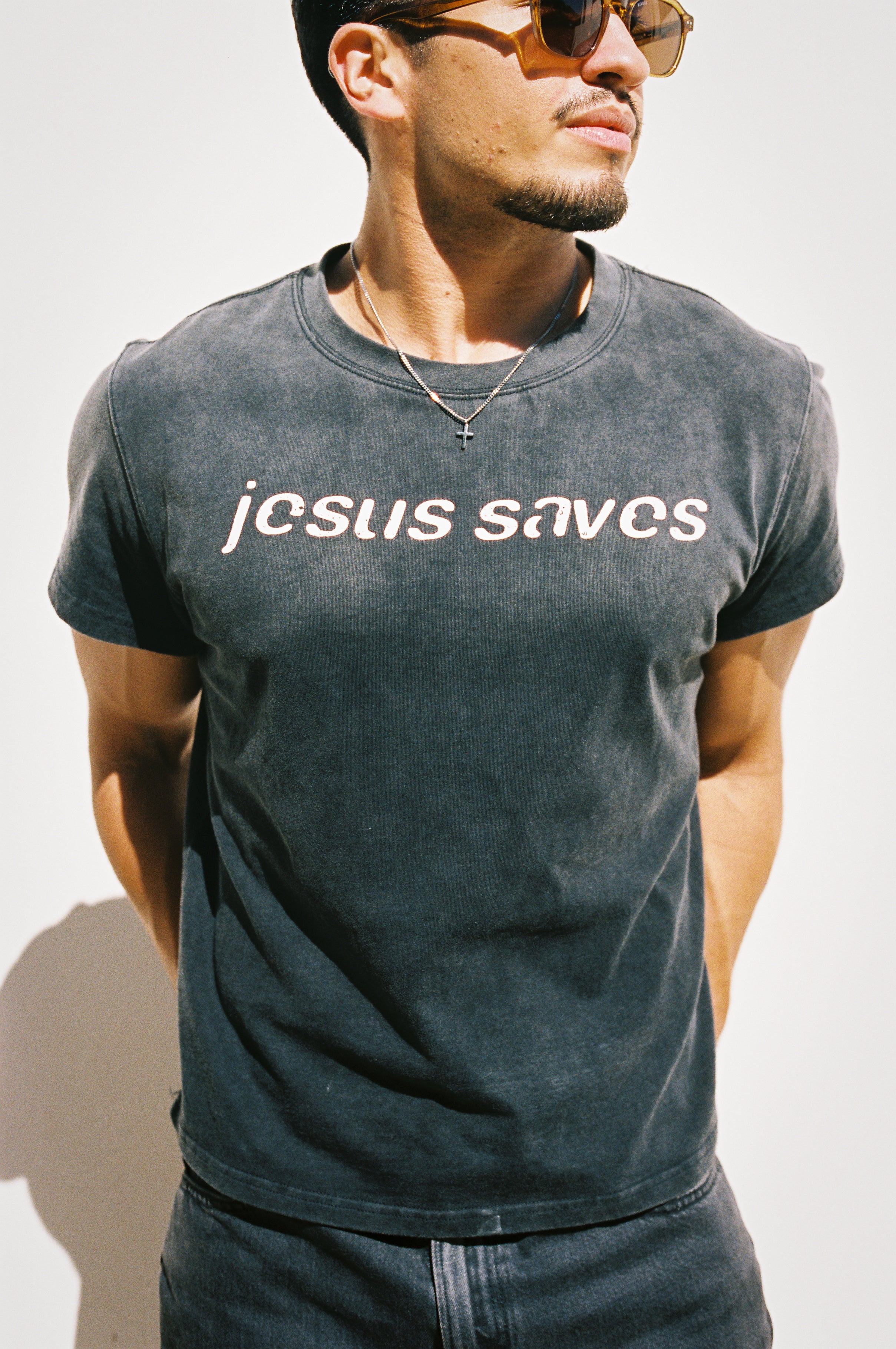 "Jesus Saves" Black muscle tee