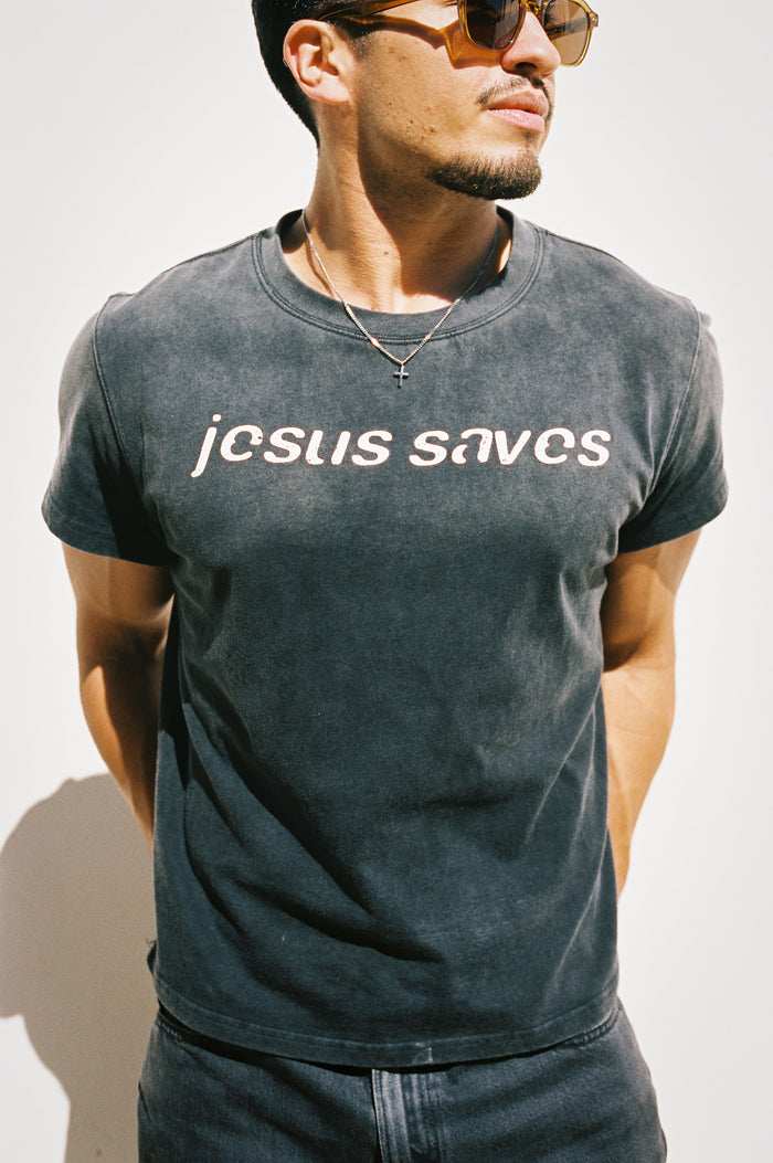 "Jesus Saves" Black muscle tee
