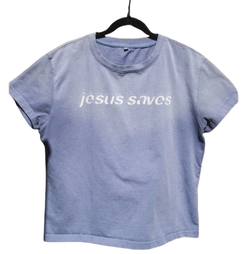 "Jesus Saves" Blue Muscle Tees