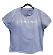 Load image into Gallery viewer, "Jesus Saves" Blue Muscle Tees
